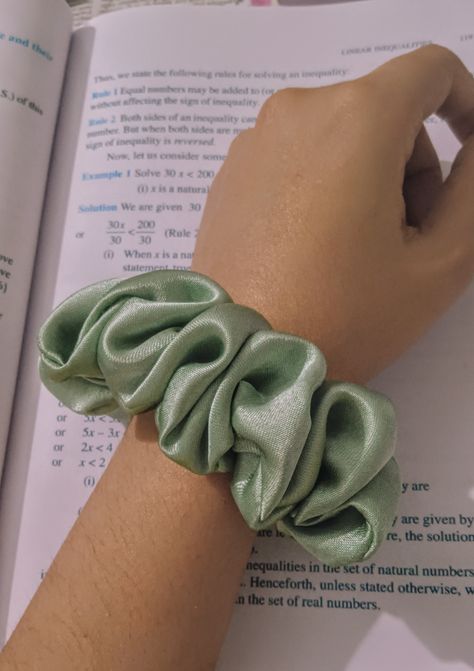 Green|light green|scrunchie|large|hand made Green Scrunchie, Hair Ties, Scrunchies, Heathers, Light Green, Hair Styles, Green, Hair, Quick Saves