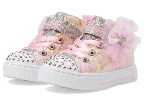 PRICES MAY VARY. Twinkle Toes Light-up rhinestone embellished toe cap Cushioned comfort insole Cloud print canvas upper with a glitter finish Stretch laces and adjustable instep strap with tulle and bow accent Vulcanized midsole with color stripe detail Light Up Sneakers, Skechers Kids, Cloud Print, Twinkle Toes, Toddler Girl Shoes, Harry Styles Photos, Lace Sneakers, Girls Shoes Kids, Skechers Shoes