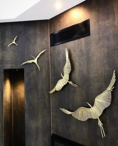 Modern Metal Art, Fantasy Bed, Metal Bird Wall Art, Birds Wall Art, Crane Bird, Wall Tattoo, Metal Wall Sculpture, Steel Sculpture, Metal Birds