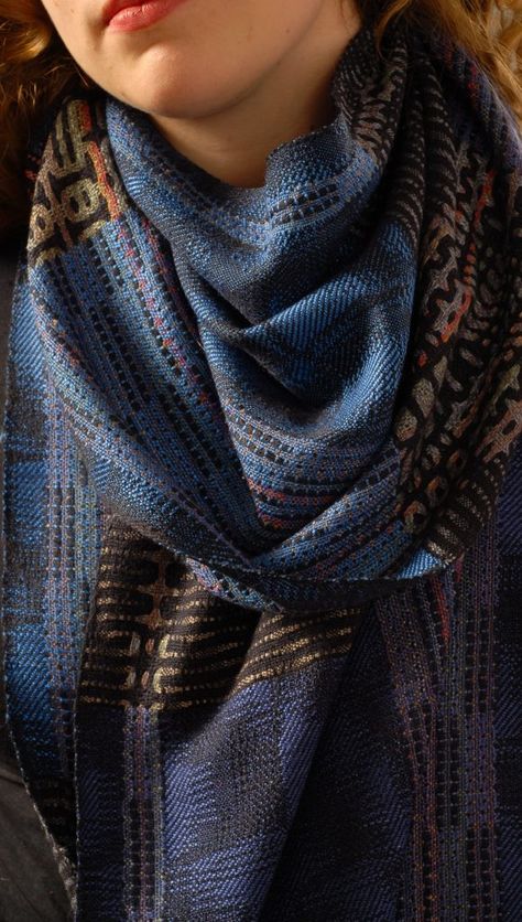 Hand Dyed Scarves, Soft Blocks, Handwoven Shawls, Black And White Scarf, Blue Shawl, Big Scarf, Woven Scarves, Muted Colors, White Shop