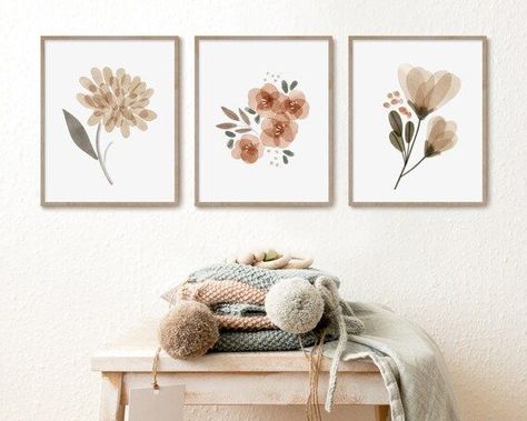 Flowers Neutral, Girl Nursery Wall Art, Neutral Bedrooms, Watercolor Girl, Girl Nursery Wall, Wall Art Watercolor, Boho Nursery Decor