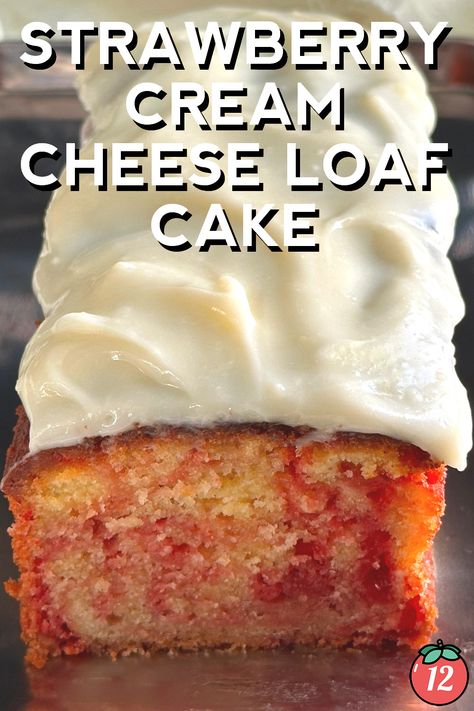 Strawberry Cream Cheese Loaf Cake | 12 Tomatoes Strawberry Cream Bread, 12 Tomatoes Recipes Lemon Cream Cheese Bread, Strawberry Cake Loaf, Strawberry Loaf Cake Recipes, Strawberry Shortcake Loaf, Orange Cream Cheese Loaf 12 Tomatoes, Cream Cheese Loaf Cake, Strawberry Loaf Cake, Cream Cheese Loaf