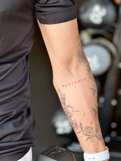 Tattoos For Men Forearm Half Sleeve, Aztec Arm Tattoo Men, Arm Tattoos Men Aesthetic, Mens Inside Forearm Tattoo, Word Tattoos For Men Forearm, Love Tattoo Men, Arm Tattoo Men Forearm Small, Upper Bicep Tattoo, Guy Tattoos Aesthetic