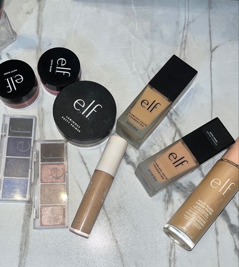 Elf makeup products. #aesthetic #makeup #fashion #fall #pinterest #instagram #elf #elfontheshelf #skincare #dewyskin #dewymakeup Elf Makeup Aesthetic, Elf Makeup Products, Aesthetic Elf, Makeup Products Aesthetic, Fall Pinterest, Products Aesthetic, 2024 Wishlist, Dewy Makeup, Elf Makeup