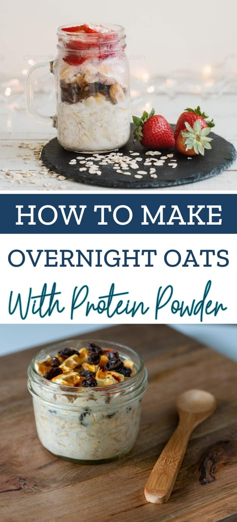 Overnight oats are a quick and easy way to make a healthy breakfast ahead of time. In this post I'll share with you how to make overnight oats with protein powder, my favorite recipe combinations, how to store them and more! Overnight Oats In A Jar With Protein Powder, Overnight Oats And Protein Powder, Simple Protein Overnight Oats, Overnight Oatmeal With Protein Powder, Overnight Oats Vanilla Protein Powder, Easy Overnight Protein Oats, Over Night Oats Protein Powder, Simple Healthy Overnight Oats, Overnight Oats With Whey Protein