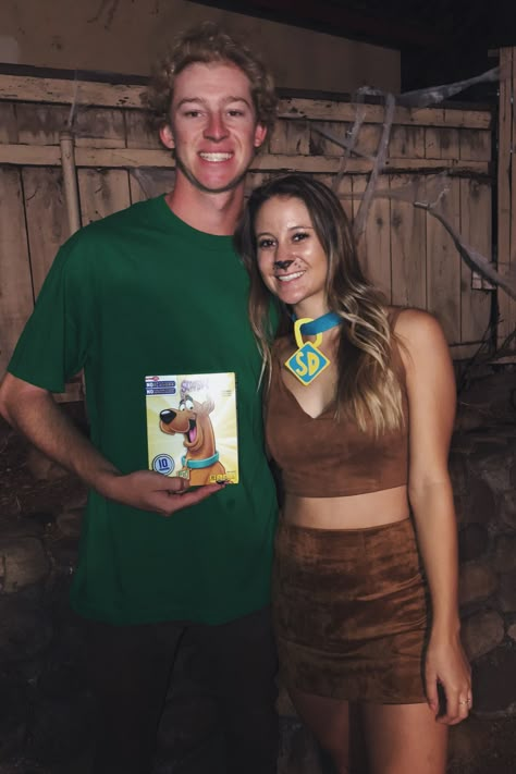 Scooby And Shaggy Halloween Costume, Scooby Shaggy Couple Costume, Scooby Couples Costume, Scooby Shaggy Costume, Iconic Duos Couples Costumes, Cute Scooby Doo Costume For Women, Shaggy Velma And Scooby Costume, Scooby Doo Dog Costume Women, Scooby Doo And Shaggy Costume Couple