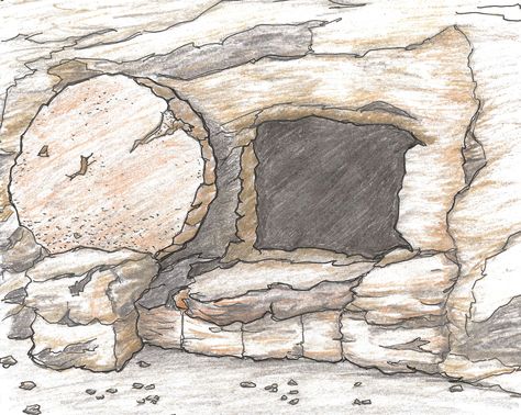 empty tomb Empty Tomb Painting, Easter Empty Tomb, Tomb Painting, Christ Tomb, Easter Tomb, Jesus Tomb, Easter Paintings, Empty Tomb, Resurrection Day