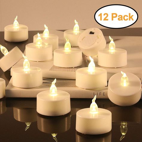 Realistic Candles, Battery Tea Lights, Led Tea Light Candles, Fake Candles, Flameless Tea Lights, Battery Operated Tea Lights, Led Tea Lights, Battery Operated Candles, Flickering Candles