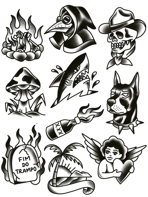 Old Skool Tattoo Design, Old School Tattoo Designs Men, Old School Tattoo Black And White, American Old School Tattoo Black, Old School American Traditional Tattoos, Traditional Blackwork Tattoo Flash, Old School Small Tattoo, Shoulder Tattoos For Women Quotes, Small Old School Tattoo