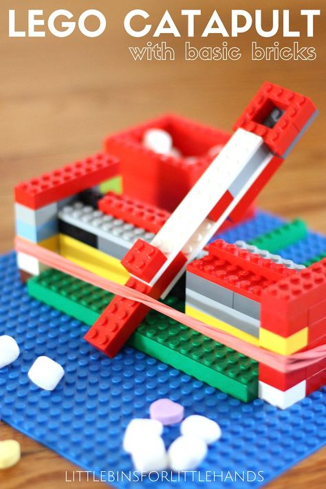 LEGO Rubber Band Car Superhero STEM Book Inspired Activity Easy LEGO Catapult and Tension Science Experiment for Kids ... Lego Catapult, Lego Stem Activities, Pretty Origami, Lego Learning, Lego Play, Science Experiment For Kids, Halloween Pumpkin Diy, Origami Gift Box, Experiment For Kids