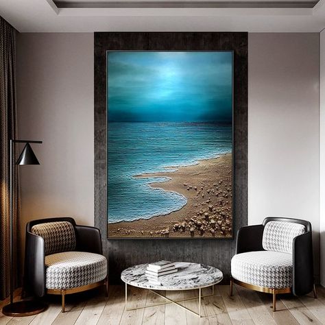 Night Seascape, Fall Canvas Painting, Beach Art Painting, Stone Wall Art, Wall Art Aesthetic, Painting 3d, Large Oil Painting, Sea Wave, Canvas Drawings