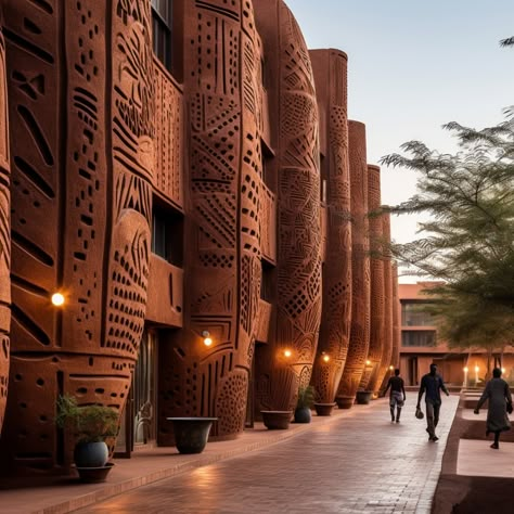 Future African Vernacular Architecture - In the not-so-distant future, Africa will have succeeded in largely freeing itself from… | Instagram Futurism Architecture, African Interior Design, African House, African Interior, African Architecture, Parametric Architecture, Vernacular Architecture, African Decor, Unique Buildings