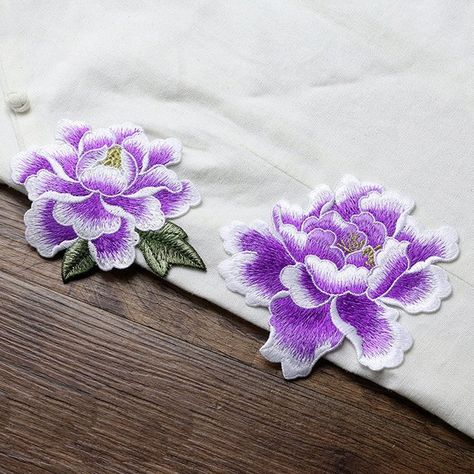 Embroidered Appliques,Embroidered Flower,Sew-on Patches For Dress Supplies,For Dress DIY, Flower App Patches Vintage, Embroidery Store, Decorative Embroidery, Chinese Embroidery, Cutwork Embroidery, Embroidered Lace Fabric, Embroidery Stitches Tutorial, Embroidery Flowers Pattern, Flower Patch