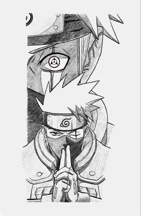 Sasuke Tattoo Sketch, Kakashi Hatake Tattoo, Kakashi Hatake Tattoo Ideas, Gara Sketch Drawing, Kakashi Hatake Sketch, Uchiha Madara Drawing Pencil, Madara Pencil Sketches, Minato Pencil Drawing, Kakashi Tattoo