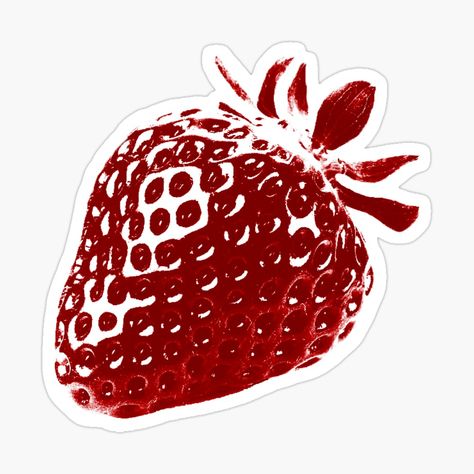 Get my art printed on awesome products. Support me at Redbubble #RBandME: https://www.redbubble.com/i/sticker/Red-Strawberry-by-verycoolandnice/160439514.EJUG5?asc=u Macbook Cover Stickers, Ipad Case Stickers, Phone Cover Stickers, Strawberry Sticker, Weird Stickers, Sticker Design Inspiration, White Strawberry, Scrapbook Printing, Red Bubble Stickers