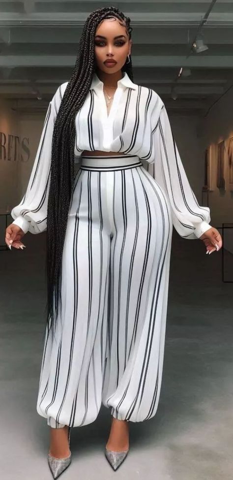 Trouser Two Piece Outfits, Best Lady Style For Wedding, Bubble Dress Outfit Ideas, 2pcs Outfit For Ladies, Vintage Styles For Ladies, Pallazo And Tops, Top And Trousers Outfit Material, White African Dresses For Women, 2piece Outfits Pants