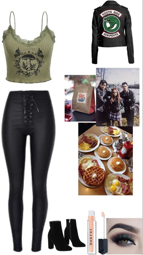 South Side Serpents Outfit, Riverdale Inspired Outfits, Riverdale Outfits, Southside Serpents, Riverdale Fashion, Trendy Fashion Outfits, Biker Girl, Inspired Outfits, Riverdale