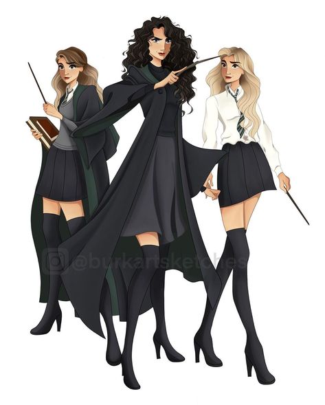 Narcissa And Bellatrix Fanart, Bellatrix Andromeda Narcissa Fanart, Bellatrix Narcissa Andromeda, Bellatrix And Narcissa, The Black Sisters Fanart, Bellatrix Lestrange Fanart, Noble House Of Black, Sisters Black, The Black Family