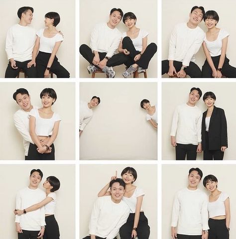 Self Bukchon, Couple Poses Reference Studio, Couple Poses For Studio Photoshoot, Selfshoot Studio Poses, Couple Posing Ideas Studio, Couple Posing Studio, Self Photoshoot Studio Poses Couple, Self Portrait Studio Couple, Self Portrait Photography Couple Studio