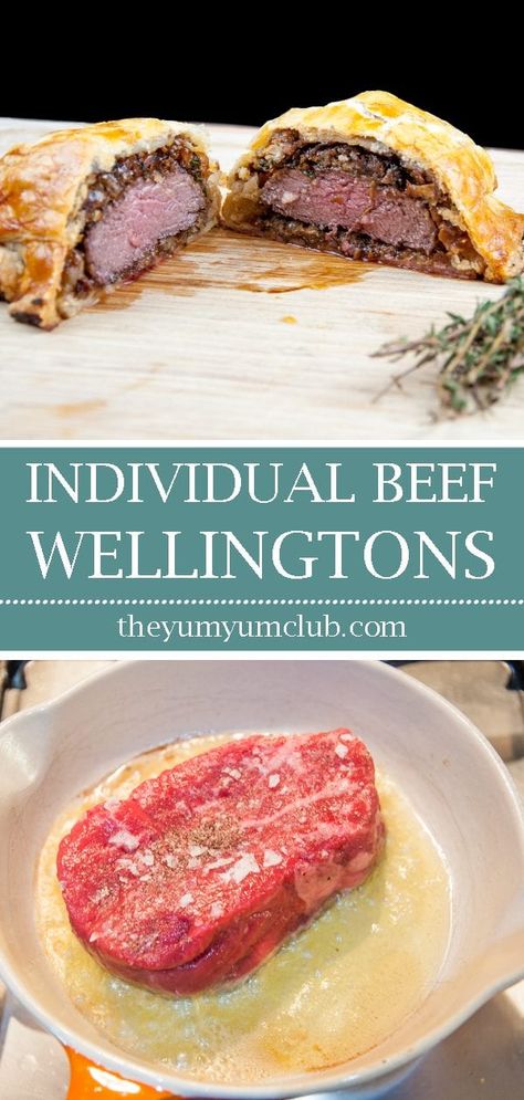 Easy Beef Wellington Recipe, Individual Beef Wellington Recipe, Easy Beef Wellington, Wellington Food, Individual Beef Wellington, Wellington Recipe, Beef Wellington Recipe, Beef Wellington, Beef Tenderloin