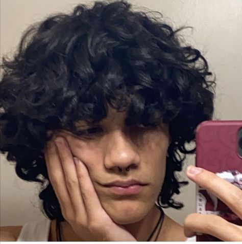 Short Black Curly Hair Men, How To Style Long Curly Hair Men, Curly Hair Boys Aesthetic, Curly Hair Aesthetic Boy, Curly Boy Hair Cuts, Long Curly Hair Boys, Masc Curly Hair Styles, Curly Hair Men Aesthetic, Hair Cuts For Men With Curly Hair