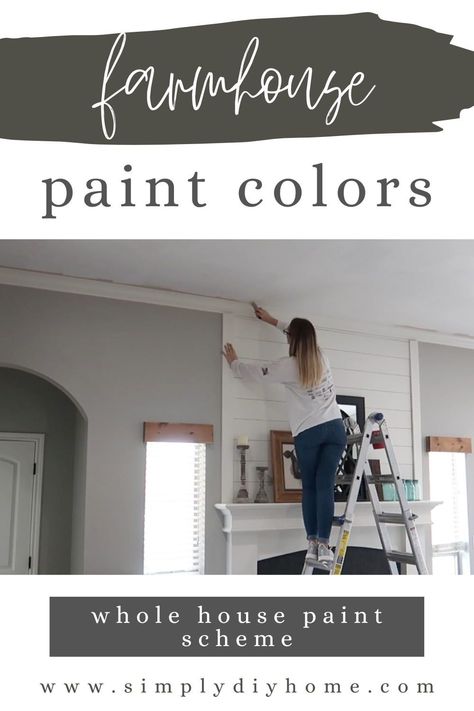 Modern Farmhouse Living Room Paint Color Sherwin Williams, Whole House Paint Scheme Valspar, Modern Farmhouse Paint Colors 2024, Behr Farmhouse Paint Colors 2022, Sherwin Williams Whole House Palette Farmhouse, House Modern Farmhouse, Best Farmhouse Paint Colors, Whole House Paint Scheme, Farmhouse Paint Colors Interior