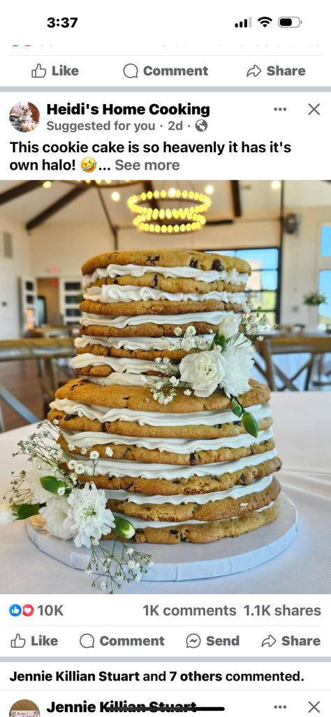 Cookie Cake Tiered, Tiered Cookie Cake, Family Wedding, Wedding Celebration, Cookie Cake, Wedding Food, Tiered Cakes, Custom Cakes, Home Cooking