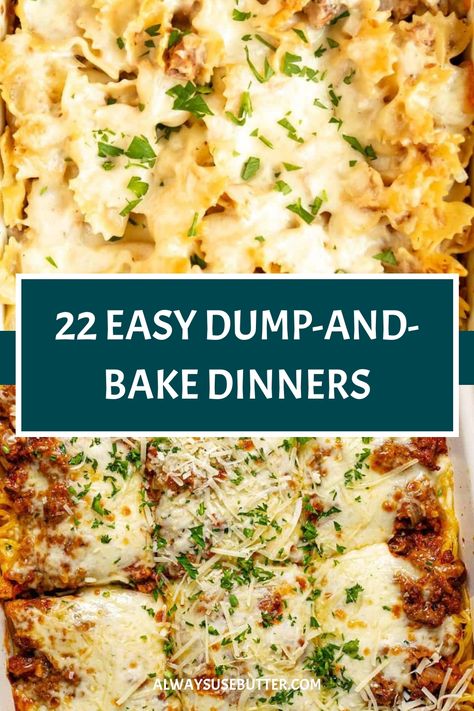 Looking for quick and hassle-free meal ideas? Check out these dump-and-bake recipes perfect for busy weeknights. Say goodbye to complicated cooking routines with these easy dinner meals that are both delicious and convenient. Simplify your dinner prep with these easy dinner ideas that the whole family will love. Transforming simple ingredients into a satisfying meal has never been easier – try these easy dinner recipes tonight! Meals The Whole Family Will Love, Easy Diet Recipes Meals, Dump Bake Dinner, Easy Quick Meals For Two, Super Easy Dinner Casseroles, Dump And Bake Casserole Recipes, Minimal Cooking Meals, 1 Pot Meals Easy Dinners, Dump And Bake Dinners