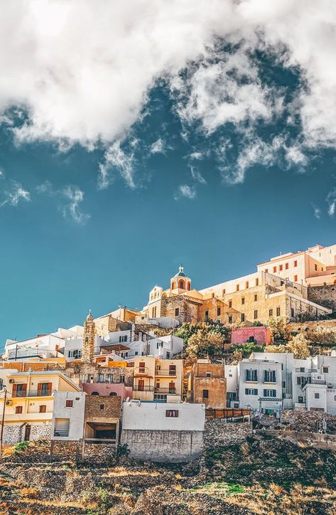 A walking tour of wonderfully preserved Ano Syros | City & island strolls | Discover Greece Cycladic Architecture, Syros Greece, The Crown Jewels, Small Boutique Hotels, Industrial District, City Island, Amazing Beaches, Neoclassical Architecture, Cyclades Islands