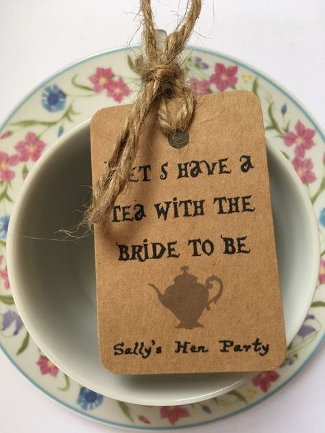 Hen party tags Hen tea party Bridal tea party hen party | Etsy Hen Do Afternoon Tea Ideas, Hen Fest, Tea Poems, Afternoon Tea Decorations, Bridal Shower Tea Party Theme, Tea Party Alice In Wonderland, Tea Party Table Settings, Bachelorette Party Photo, Bridal Shower Tags