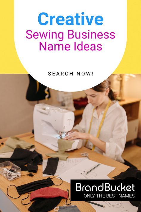 No matter what you plan to sew, you'll need a great name for your business. Here you'll find 50+ catchy brand names for Sewing Businesses that will help you stitch up success. Check out the names! sewing business names, sewing business name ideas, sewing business name ideas clothing labels, sewing names for business, catchy sewing business names, name for sewing business, business name ideas sewing, cute sewing business names, creative sewing business names, how to name your sewing business Tailoring Name Ideas, Fashion Designer Studio Name Ideas, Embroidery Company Names, Sewing Business Names, Names For Craft Business, Fashion Business Name Ideas Catchy, Unique Company Names, Cute Business Names, Find A Business Name