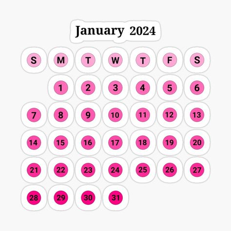 Aesthetic stickers (Redbubble) of January 2024 calendar. These stickers are perfect for decorating planners, bullet journals, notebooks, diaries etc. Visit my shop "BeautifulHues" at Redbubble for more designs! Calendar May, Mini Calendars, Stickers Redbubble, 2024 Calendar, Calendar Stickers, Journals Notebooks, January 2024, April 2024, Bullet Journals