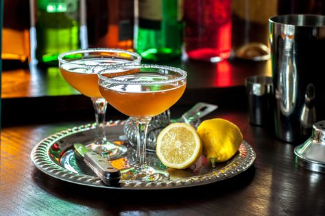 Learn how to make a classic version of the brandy daisy, a fizzy sour drink that's easy and pleasant. After that recipe, explore the many variations on it. Brandy Daisy, Daisy Cocktail, Sidecar Cocktail, Sour Drink, 1950s Food, Chicken Croquettes, Brandy Cocktails, Lemon Soda, Swedish Dishes