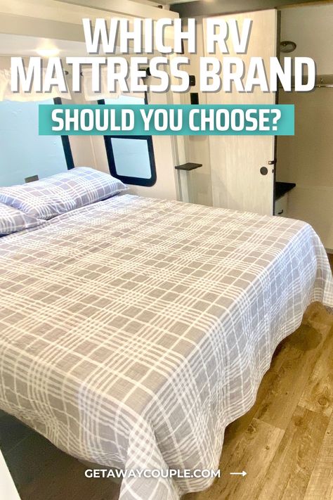 To enjoy your weekend camping trip or the full-time RV lifestyle you need a comfortable RV mattress. Unfortunately, the bed that comes from the manufacturer is awful. But there are some great after market options available to you; decide which RV brand is right for you here! Which RV Mattress Brand Should You Choose? Rv Mattress, Custom Mattress, Double Bunk, Weekend Camping, Weekend Camping Trip, Buying An Rv, Rv Living Full Time, Rv Lifestyle, Full Time Rv