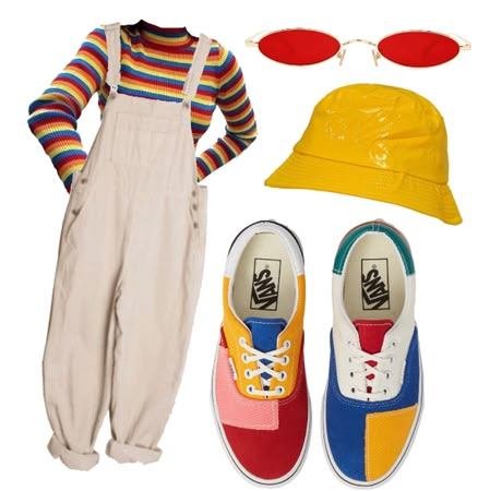 Clowncore Jumpsuits & Rompers, Aesthetic Clown Outfits, Clown Dress Aesthetic, Clown Inspired Fashion, Clown Core Aesthetic Outfits, Alt Clown Outfit, Clowncore Outfits Aesthetic, Clowncore Outfit Ideas, Jestercore Fashion