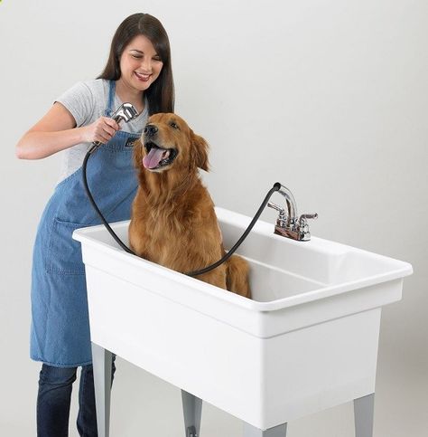 Utility Sinks - Easy Home Concepts Dog Baths, Dog Bathing Station, Dog Tub, Dog Bath Tub, Veranda Design, Washing Station, Big Tub, Dog Washing Station, Laundry Room Sink