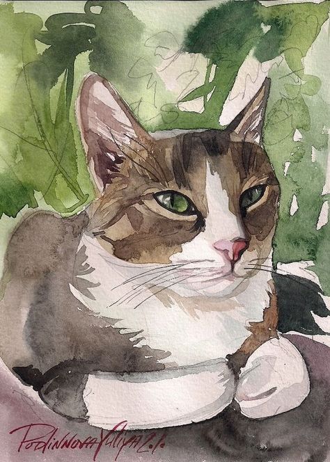 Watercolor Cats, Cat Acrylic, Cat Paintings, Tabby Cats, Cat Artwork, Cats In Art, Watercolor Cat, Arte Sketchbook, Cats Illustration