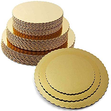 8 10 12 Inches Round Tierd Cake Boards Combo - Cardboard Disposable Layered Cake Pizza Circle Scalloped Gold Stackable Tart Decorating Base Stand - 30 Pieces Tart Decorating, Red Birthday Cake, Red Birthday Cakes, Circle Cake, Chocolate Peanut Butter Desserts, Cake Pizza, Cupcake Plate, Cake Liner, Cake Boards