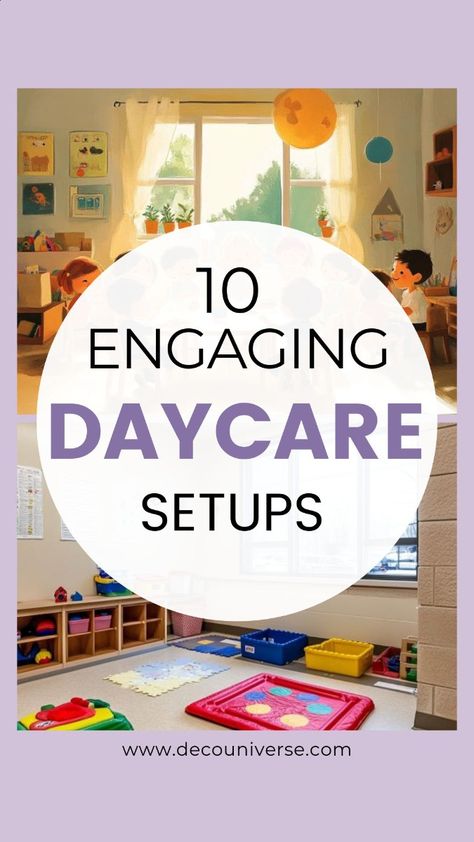 Set up your daycare with these 10 room designs that encourage children’s natural curiosity and growth. Foster creativity with thoughtful layouts. Tutorial Center Interior Design, Daycare Play Centers, Daycare Basement Layout, Daycare Room Paint Colors, Home Living Preschool Center, Childcare Center Design Floor Plans, Preschool Layout Ideas, 2s Daycare Room, Daycare In Garage Ideas