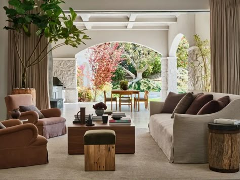 Calabasas Homes, Bronze Side Table, Travis Barker, Rooms Ideas, Vogue Living, Open Door, Custom Sofa, Celebrity Houses, Kourtney Kardashian