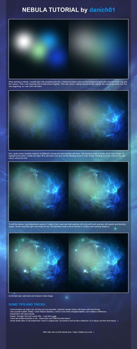 Nebula tutorial by danich01 Hur Man Målar, Art Things, Digital Painting Tutorials, Poses References, Drawing Tutorials, Digital Art Tutorial, Painting Tips, Photoshop Tutorial, Art Tips