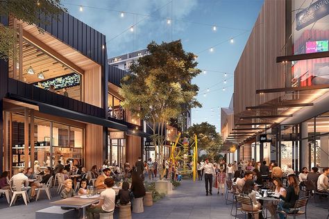 Coles confirmed at Ed.Square – Shopping Centre News Plaza Design, Shopping Mall Architecture, Retail Facade, Retail Architecture, Street Mall, Mall Design, Commercial Street, Centre Commercial, Commercial Architecture