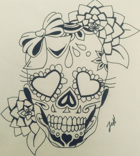 Sugar Skull Tattoos For Women, Robin Craft, Sugar Skull Art Drawing, Sugar Skull Drawing, Skull Template, Spongebob Coloring, Nurse Tattoo, Henna Tattoo Designs Hand, Skull Art Drawing