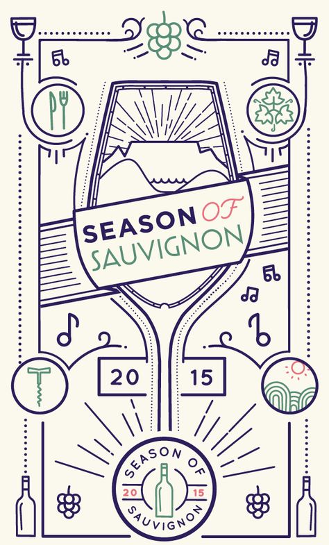 Season of Sauvignon wine festival - Durbanville Wine Valley | Graphic design, branding and poster design - designed by brandtree.co.za Town Logo, Wine Poster, Wine Label Design, Event Poster Design, Food Graphic Design, Wine Design, Wine Art, Wine Festival, Festival Posters