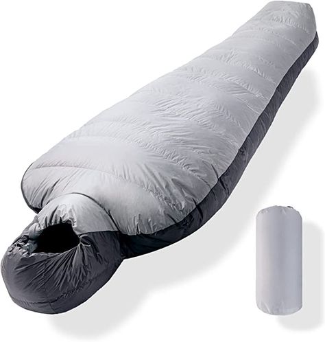 Backpacking Sleeping Bag, 32℉/0℃ Ultralight 800 Fill Power Down Sleeping Bag for Cold Weather, Lightweight Mummy Sleeping Bag with Compression Sack & Mesh Storage -XL & Regular Backpacking Sleeping Bag, Mummy Sleeping Bag, Down Sleeping Bag, Water Bladder, Mesh Storage, Power Outage, Puffy Jacket, Backpacking Travel, Liner Socks