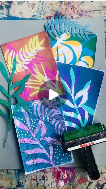 Gelli Arts® Gel Printing on Instagram: "Day 11- Leaves!🌱 Create your own leaf masks using mylar stencil sheets like @marymakingart🤍 (Available on Amazon and many arts and craft stores)   Get inspiration from nature, photos or your own imagination!💭 Just trace your drawings with permanent marker, cut and enjoy again and again. Great to use for artwork, cards journal pages and collage fodder!🤗  It’s never too late to join us for the March Printing Challenge! Follow along this month with our new daily prompts and don’t forget to tag us in your posts! Use #GelliArts and #MarchPrintingChallenge 🎨  #artwork #artteachers #creativity#artinspo #inspoforyou#gelprinting#gelliarts #artist #art #inspiration#artblog#arttutorial #gelliartsgelprinting #leafmasks #natureart #leaves" Gelli Printing Techniques, Collage Fodder, Gelli Printing Art, Daily Prompts, Gelli Plate Art, Gel Printing, Inspiration From Nature, Gelli Arts, Arts And Craft