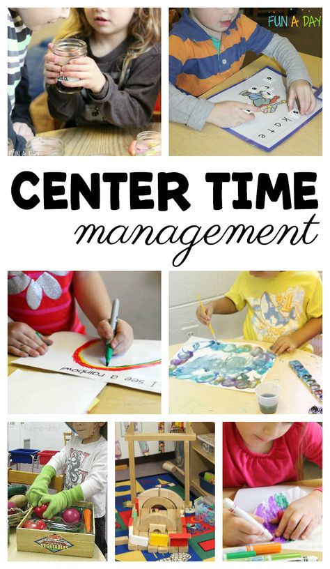 Center Time Management Ideas for Preschool and Kindergarten #Preschool #Kindergarten #FunADay #PreschoolLearning #PreschoolClassroom #KindergartenClassroom #ECE #PreschoolCenters #KindergartenCenters Center Time Management Preschool, Center Management, Early Childhood Centre, Starting A Daycare, Preschool Centers, Early Childhood Classrooms, Kindergarten Centers, Preschool Lesson Plans, Preschool Teacher