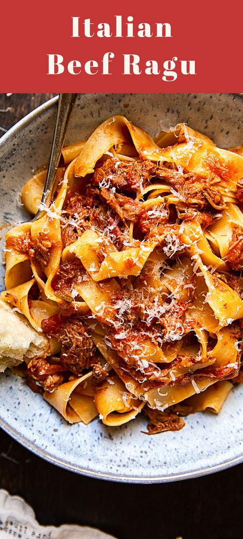 Beef Ragu Slow Cooker, Italian Beef Ragu, Crockpot Italian Beef, Beef Ragu Recipe, Crockpot Italian, Slow Cooker Italian, Lamb Ragu, Slow Cooker Italian Beef, Beef Ragu