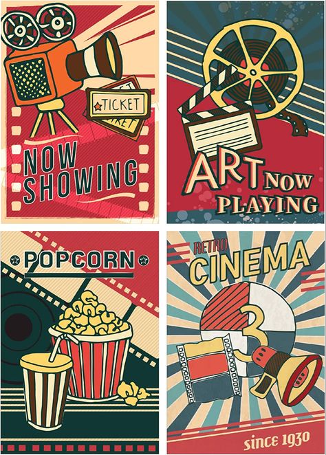 Movie Room Decor Home Theaters, Movie Night Poster, Theatre Drawing, Room Movie, Theater Room Decor, Movie Theater Decor, Movie Night Decorations, Theater Decor, Movie Room Decor