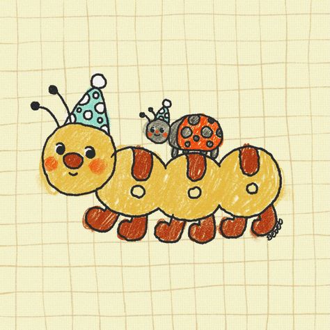 Cute little bug friends for #jollieween2024 today’s prompt: Bugs! 🐛 . #cuteillustration #kidillustration #cutebugs #artchallenge #smallartists #doodleartist #dibujitos #cutedoodleart #dibujoslindos Silly Bug Drawing, Bug Drawing Cute, Cute Bug Art, Cardboard Puppet, Bug Doodles, Ladybug Drawing, Cartoon Bugs, Beetle Drawing, Bugs Drawing